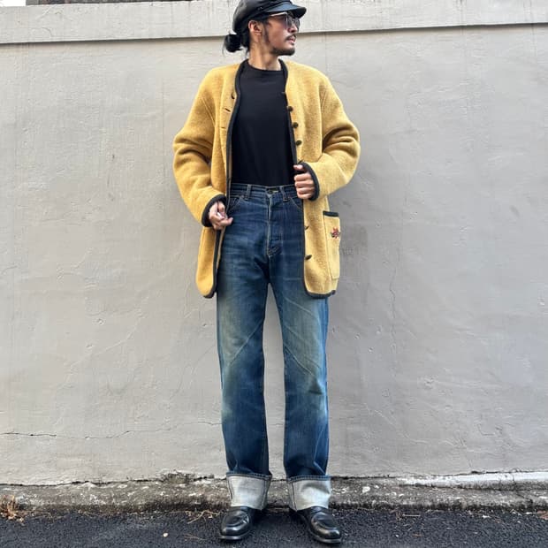 일본 에비수 신치백 셀비지 데님 팬츠