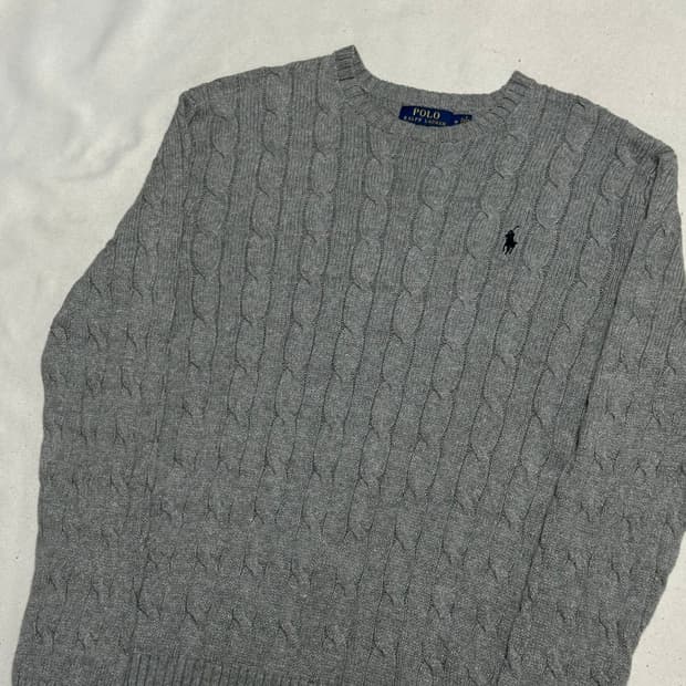 M 폴로랄프로렌 그레이 케이블 니트