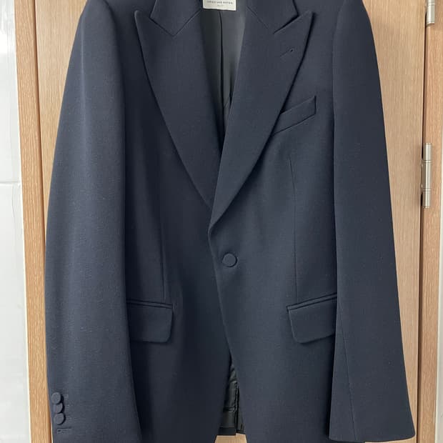 DRIES VAN NOTEN Black Twill Blazer