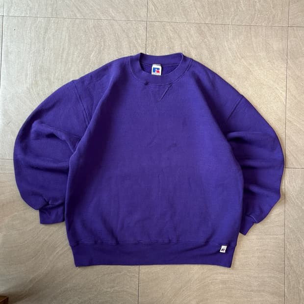 90s Russell 90년대 미국 생산 러셀 블랭크 퍼플 스웻셔츠