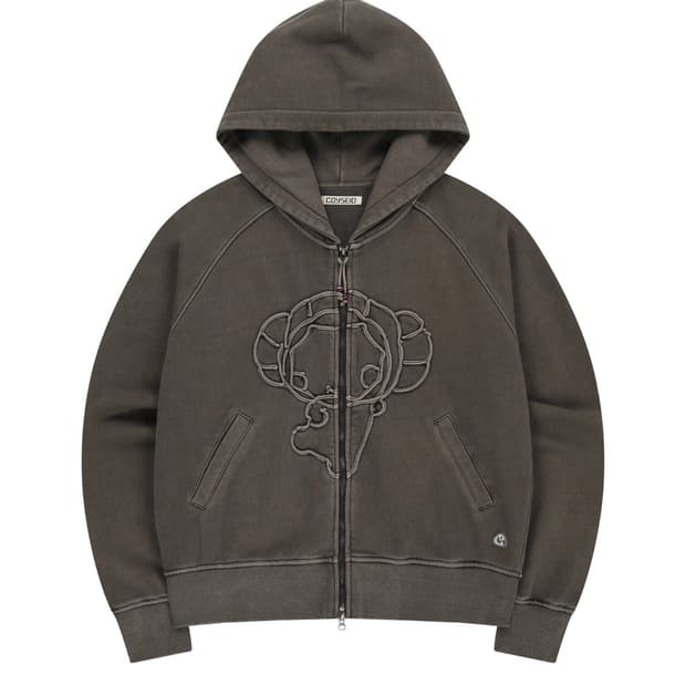 코이세이오 VINTAGE TAPE HOOD ZIP-UP ASH BROWN