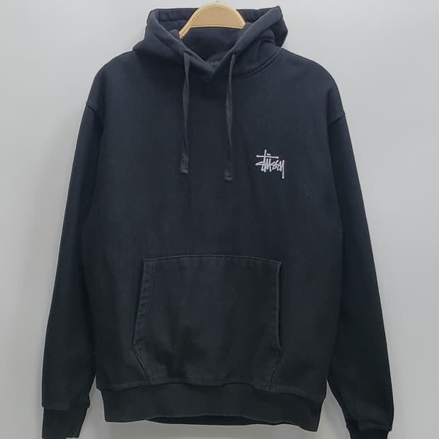STUSSY 22SS 스투시 베이직 로고 기모 후드 / 남 S 블랙 