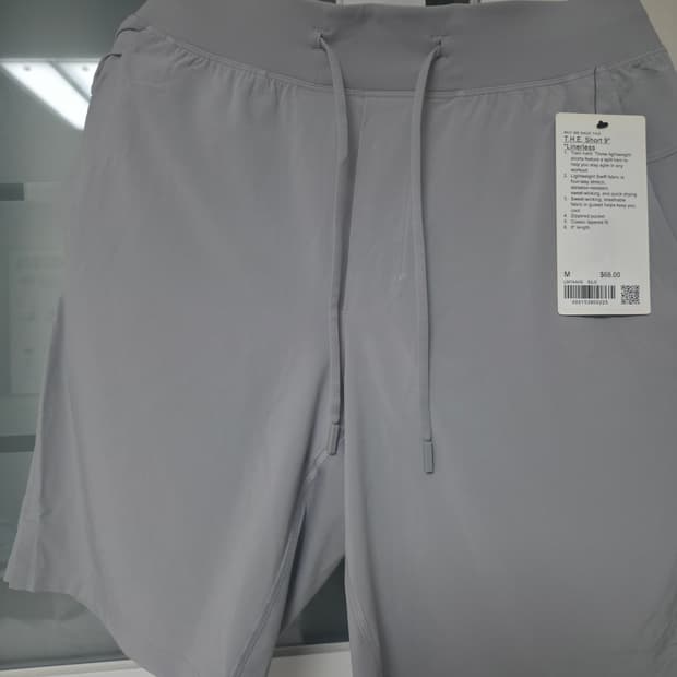 룰루레몬 쇼트 9" 라이너리스 M 그레이