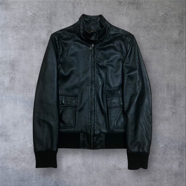 빈티지 블랙 양가죽 레더 자켓