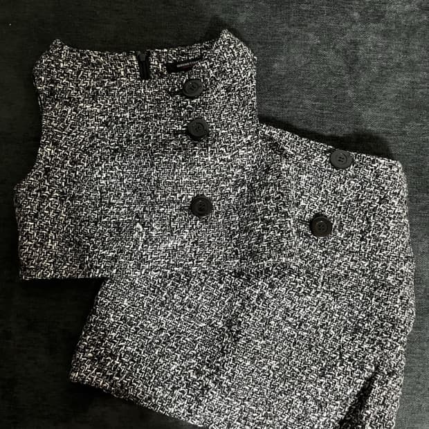Custom 트위드 베스트+스커트 셋업(하객룩 추천)