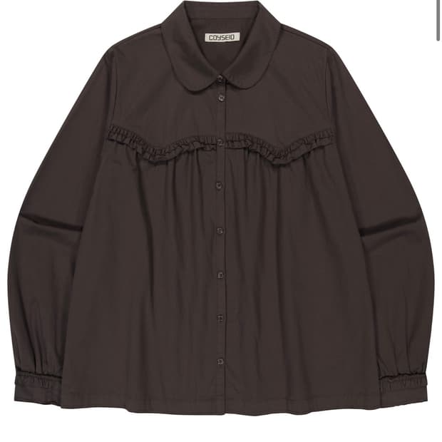 코이세이오 ROUGH CUT FRILL SHIRT BROWN