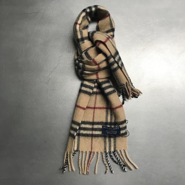버버리 정품 램스울 머플러 베이지