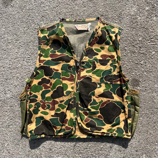 70’s Saftbak 덕 카모 헌팅 베스트