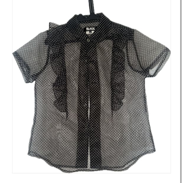 꼼데가르송 블랙 오간자 블라우스