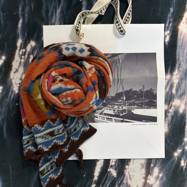 (쇼핑백 포함)KAPITAL 나바호패턴 축융머플러