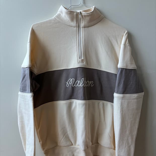 말본 Malbon 배색 반집업 스웨트셔츠 M