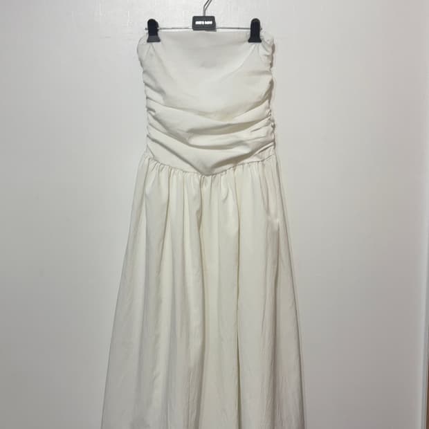 튜브탑 셔링 롱원피스