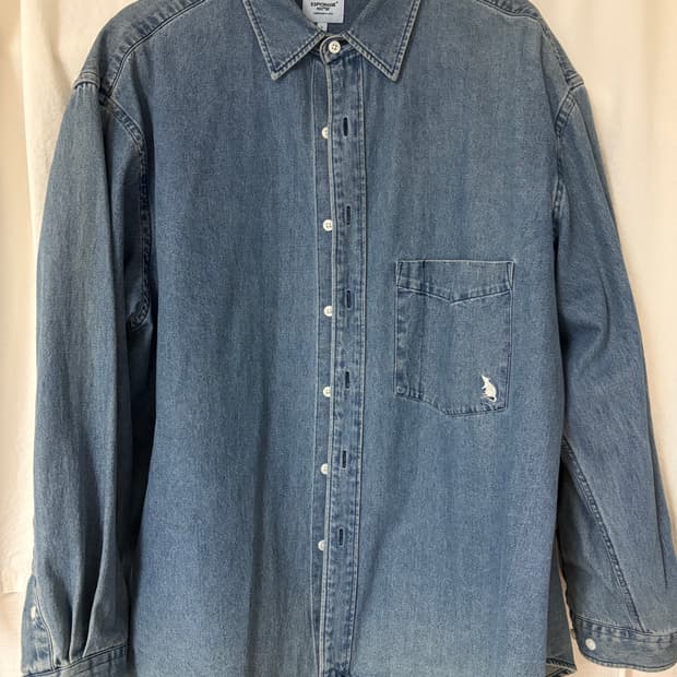 [L] 에스피오나지 데님 셔츠 워싱 인디고