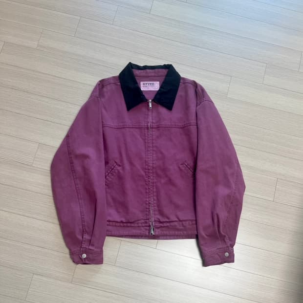 빈티지 워싱 코튼 크롭 자켓_와인 L