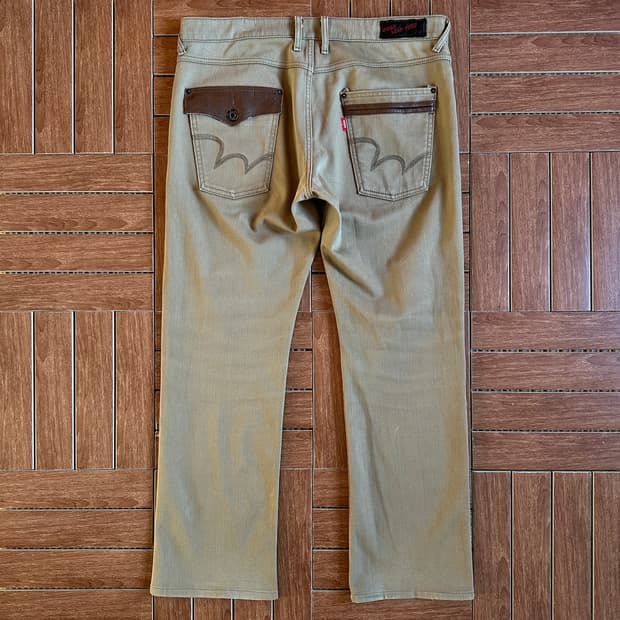 Edwin leather pocket cotton pants