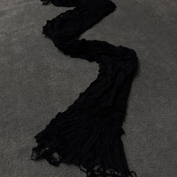 Vintage v-kei punk mood black scarf