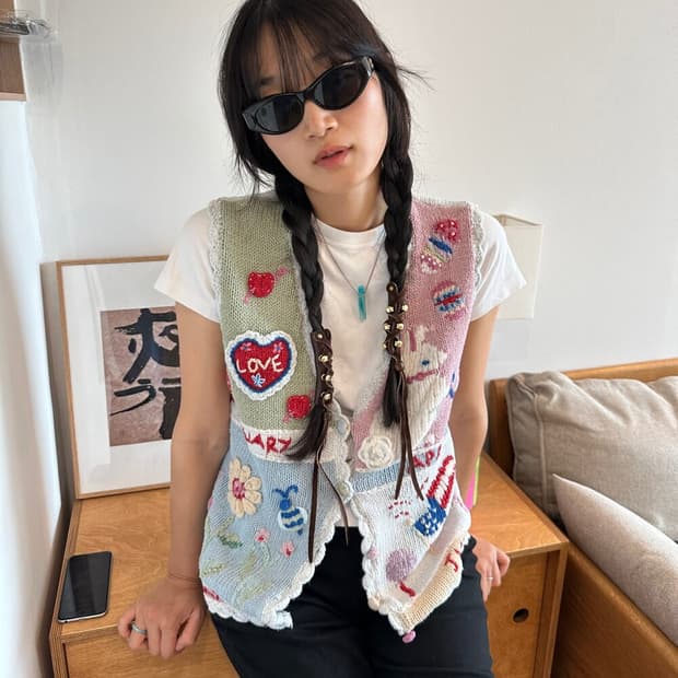 Vintage 80s Embroidery Vest