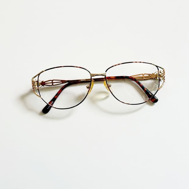 90s 유로피안 골드 레오파드 오벌 프레임 빈티지 안경