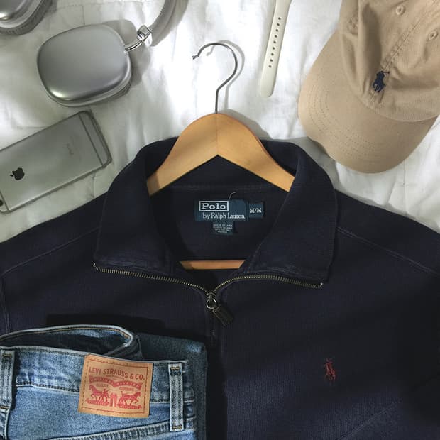 (MAN) 폴로랄프로렌 반집업 스웻맨투맨 L