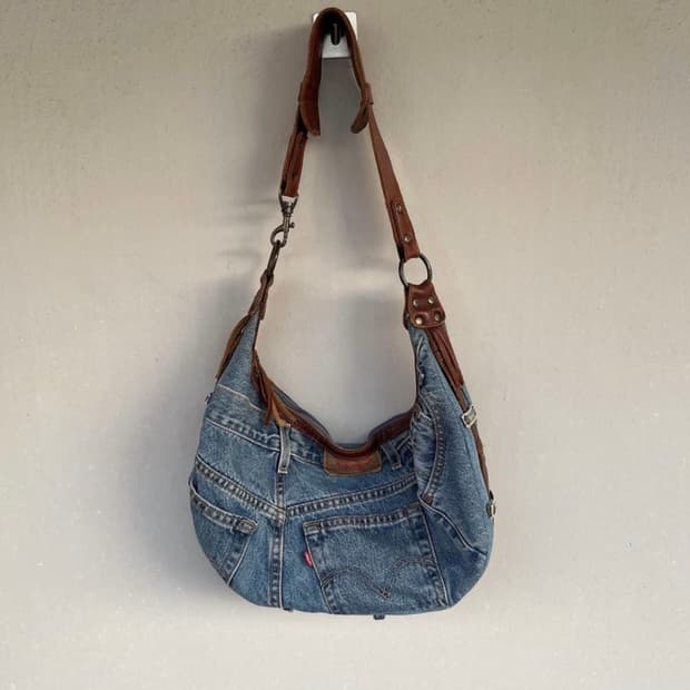 엑스터시 빈티지 청가방 + 메이벨룸 청바지