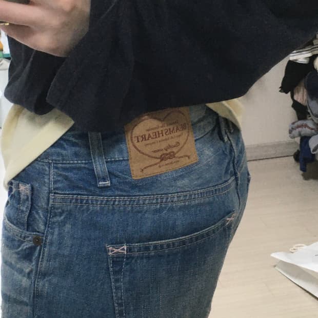 Beams heart denim shorts