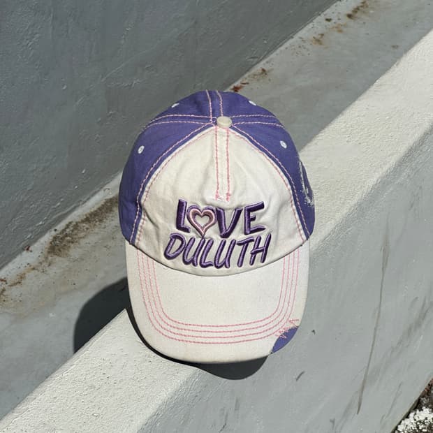 [F] LUCKY 7 퍼플 화이트 빈티지 볼캡 모자 USA