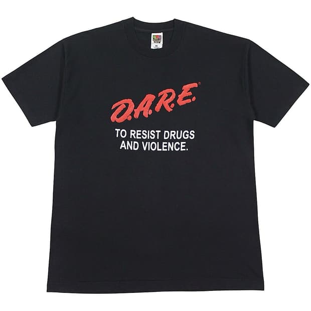 1990s D.A.R.E 티셔츠 수소봉제 빈티지