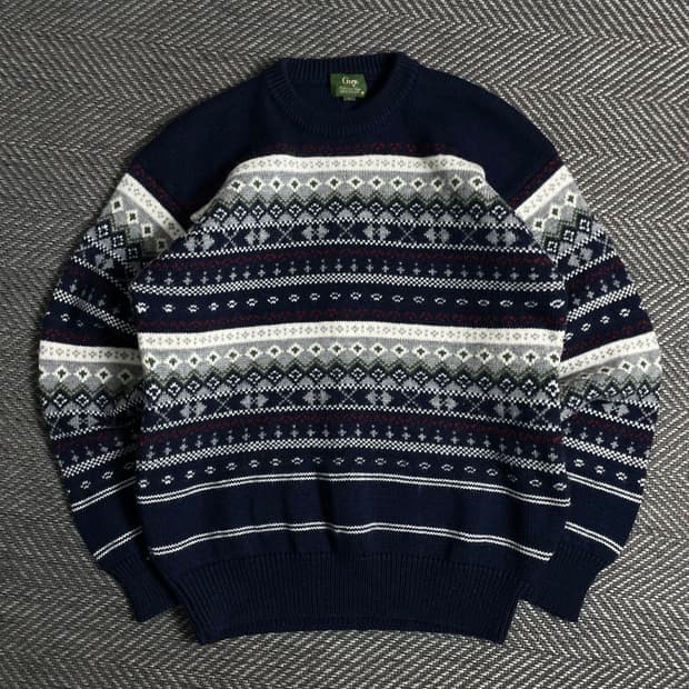 90s Guy 올드스쿨 노르딕 패턴 니트 스웨터o 5073