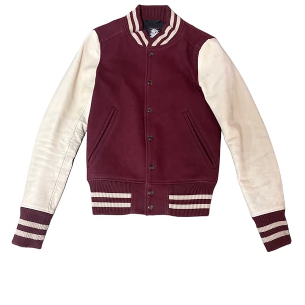 가죽 바시티 빈티지 자켓