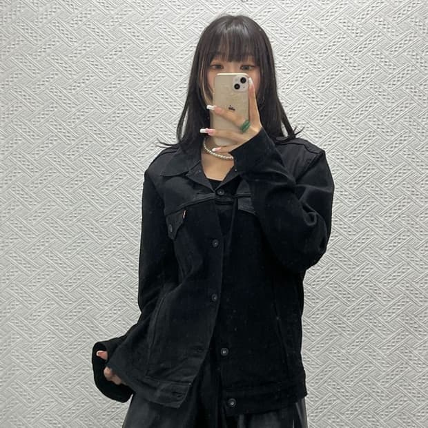 리바이스 빈티지 레트로 트러커 흑청 데님자켓 L C13616