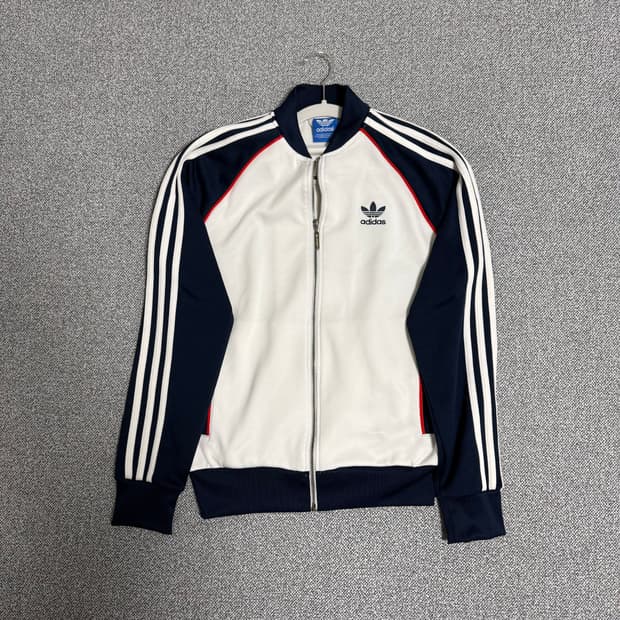 아디다스 SST 슈퍼스타 져지 화이트 네이비 95 트랙탑