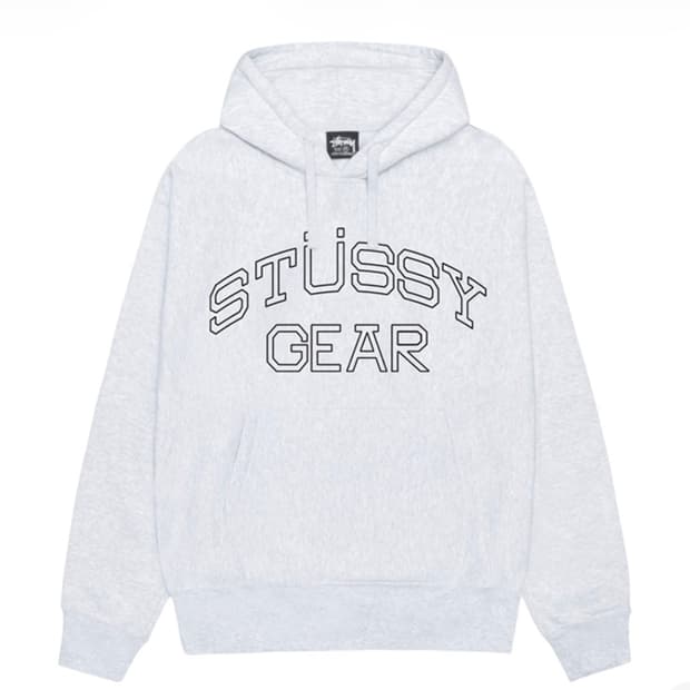 스투시 기어 후드 애쉬 헤더