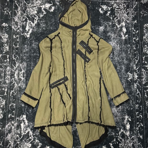 ALGONQUINS Zipper Detail Long Hoodie Zip