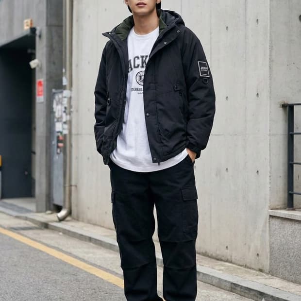 Jeep SPIRIT 지프 스피릿 블랙 후드 테크니컬 패딩 자켓