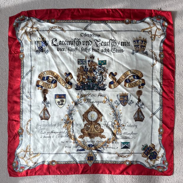 캐나다 헤럴딕 문양 빈티지 스카프