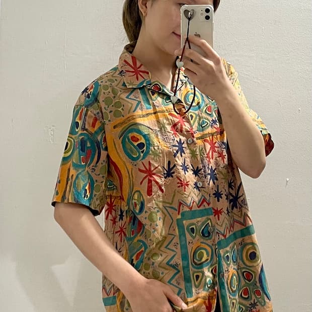 발렌티노 오픈카라 하와이안 셔츠