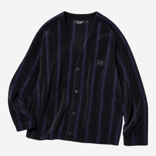 XL) 유니클로 x 니들스 플리스 오버사이즈 가디건 블랙