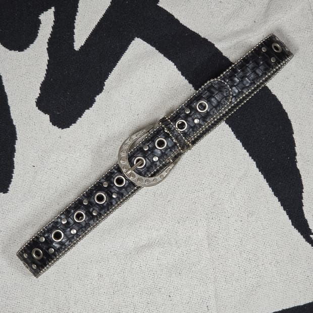 빈티지 펑크 락시크 스터드 에코레더 벨트