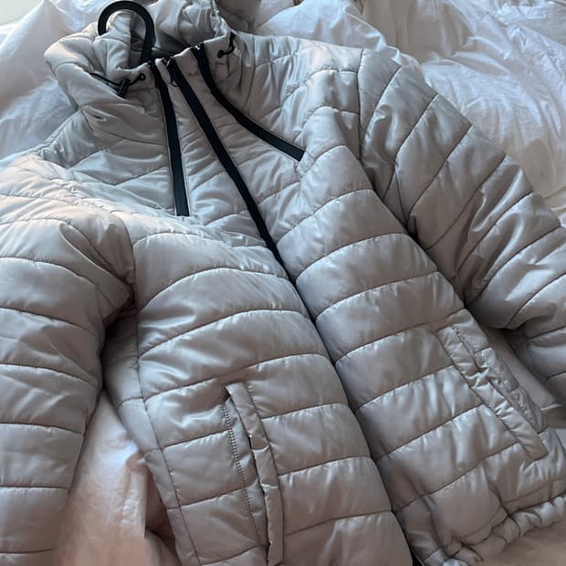 zipper 후드 경량 패딩