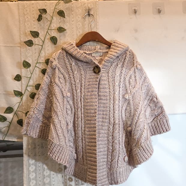 earth music 원버튼 케이프 가디건