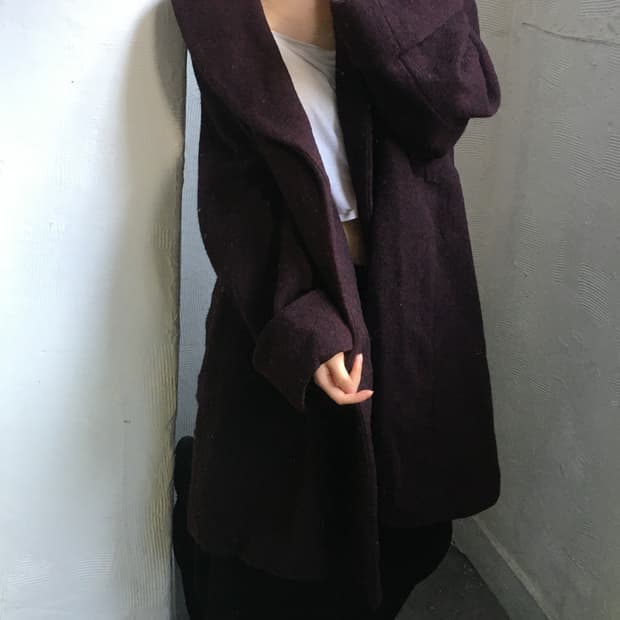 Comme des Garcons 꼼데가르송 96‘s 버건디 울 코트 