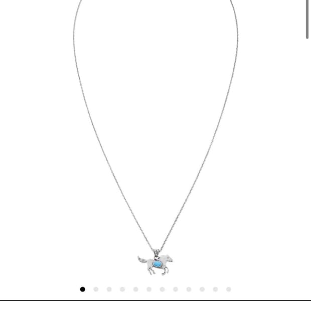 넘버링 #6763 Horse Turquoise Pendant Neckla
