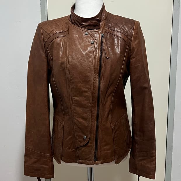BROWN LEATHER-JACKET