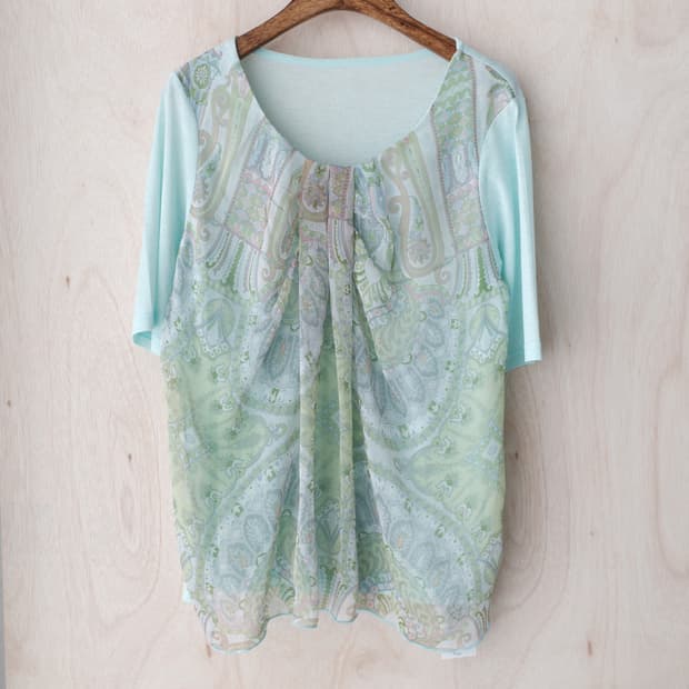 paisley shirring half T