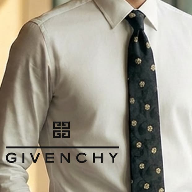 지방시 실크 블랙 플라워 자카드 넥타이 9.6cm A+등급 E772