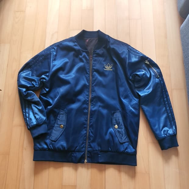 아디다스 스케이트보딩 양면 리버시블 블루종 스테디움 트랙탑 항공 MA-1