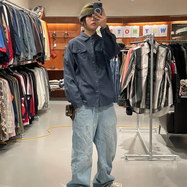 랭글러 워크 셔츠 (navy)