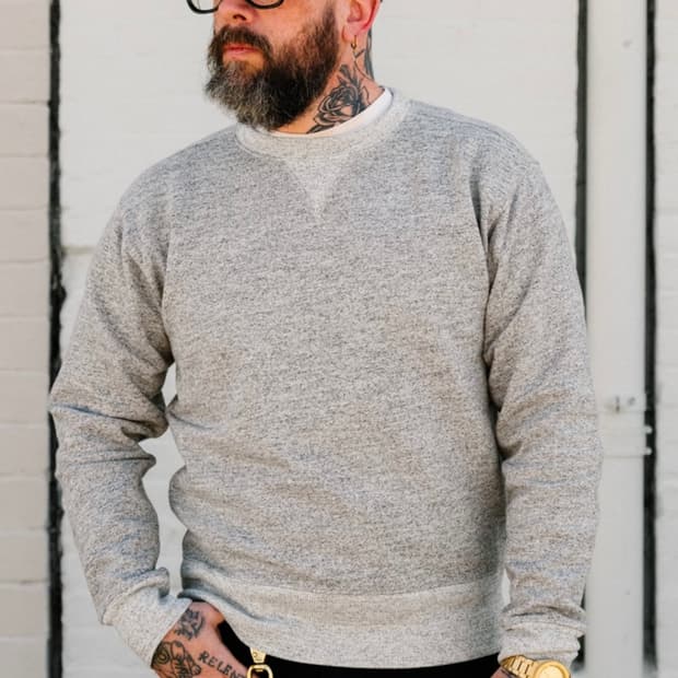 RRL FLEECE SWEATSHIRT ATHLETIC GREY