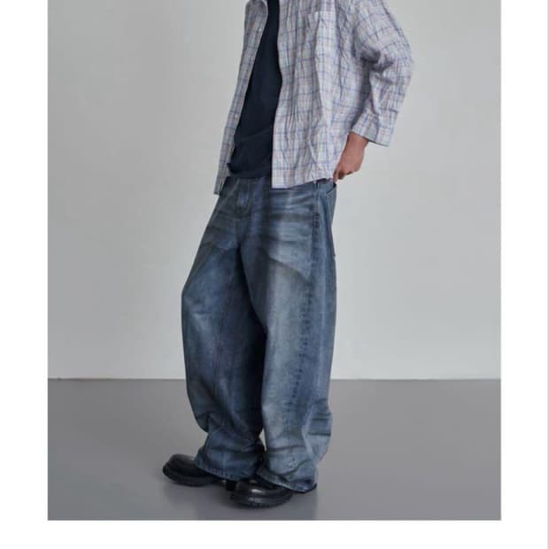 Yiyae Old School Wide Fit Denim Jeans 