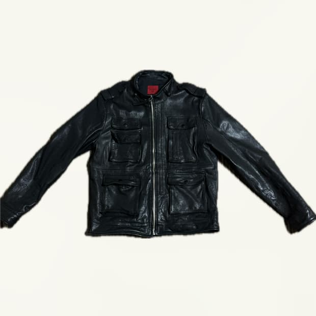 vintage ram skin leather field jacket